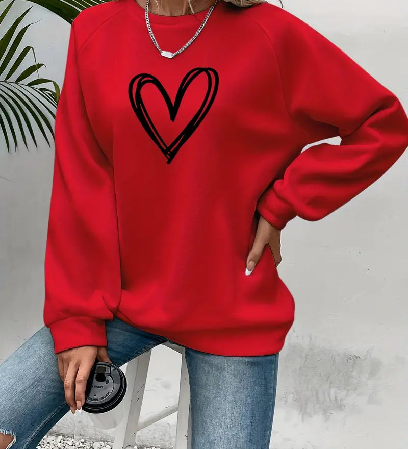 Valériane - Sweatshirt à Imprimé Cœur