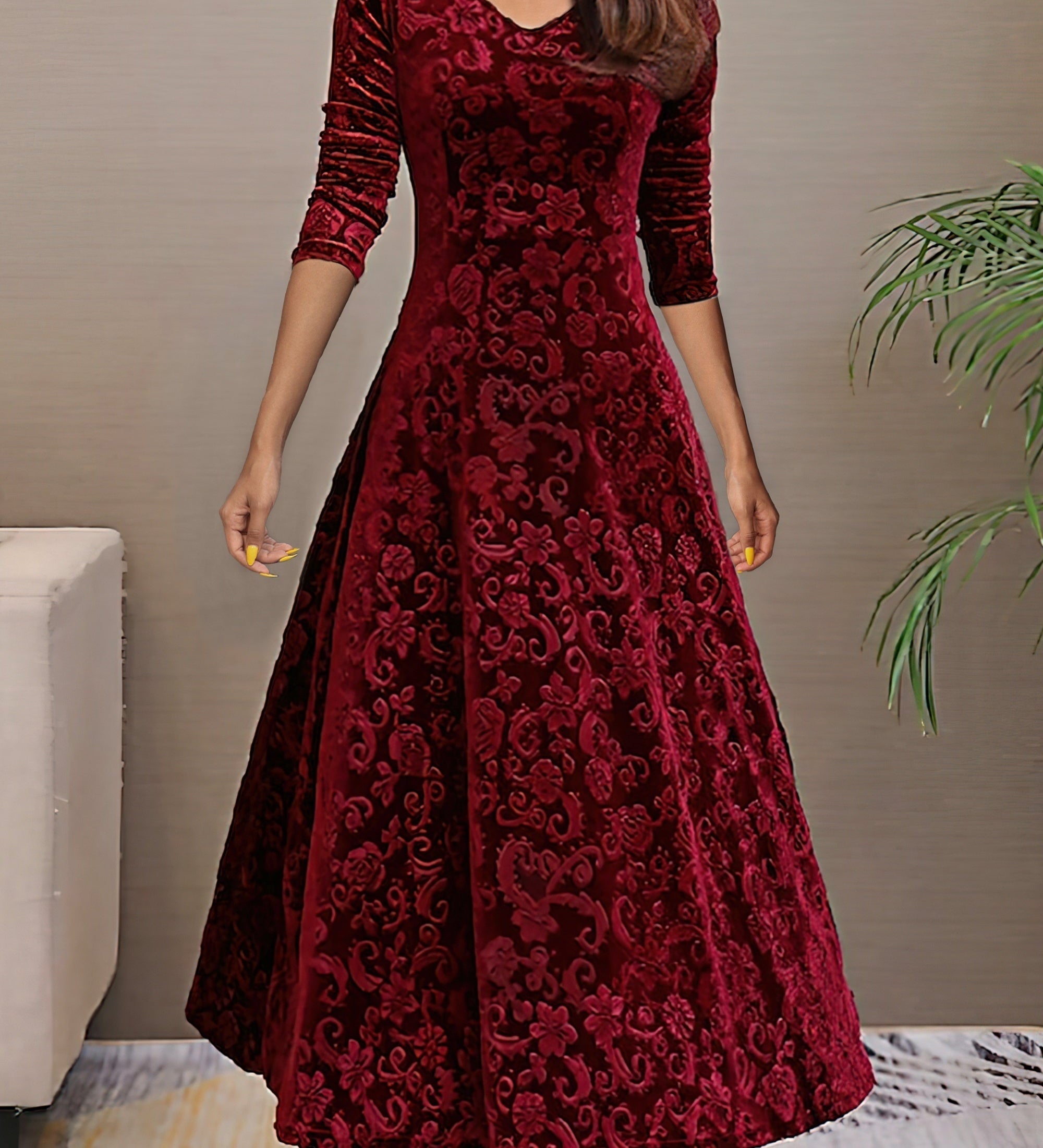 Sandrine | Robe d'Élégance en Velours pour les Fêtes