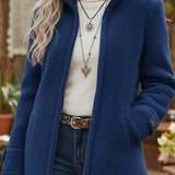 Xolane | Manteau à col montant avec fermeture éclair intégrale, en tissu luxueux au toucher laineux