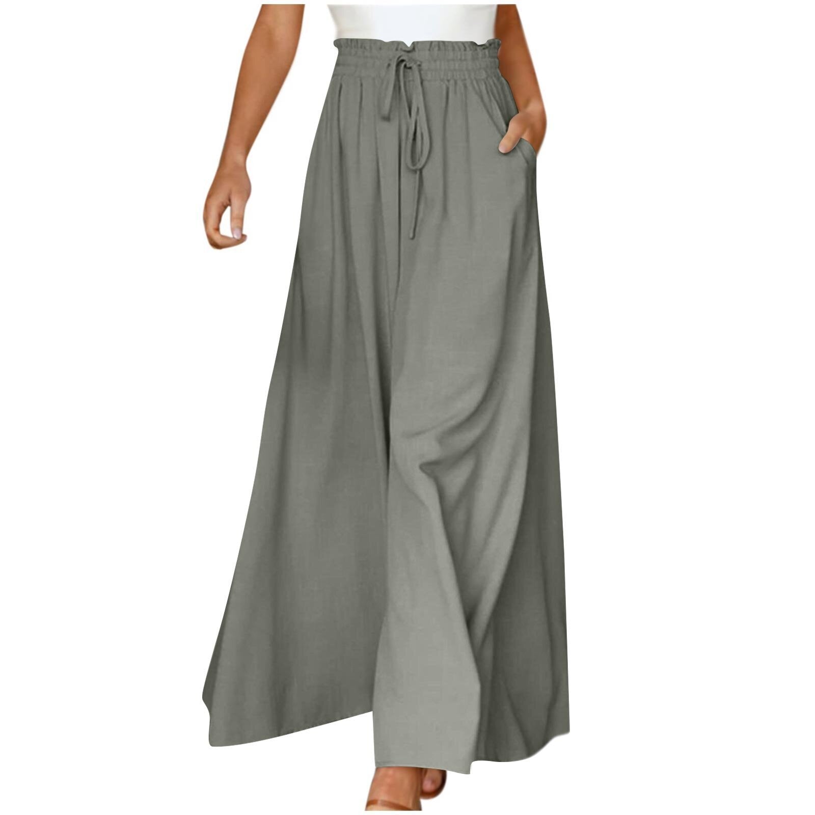 Pantalon large avec taille élastique