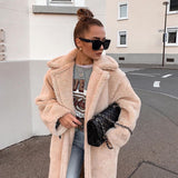 Sylviane - manteau long en peluche d'ours