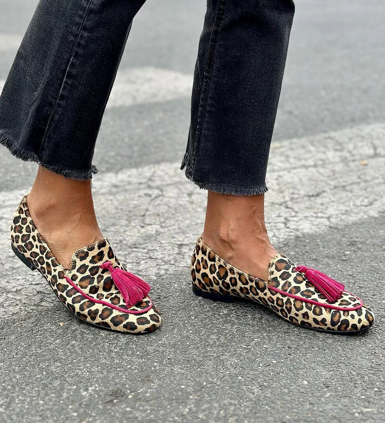 Sabrine - Mocassins à motif léopard