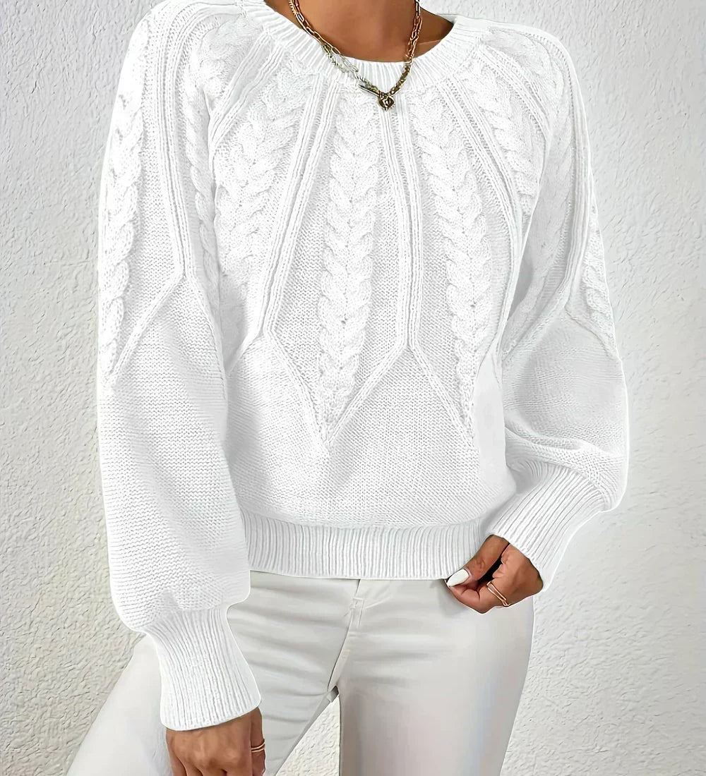 Delphique - Pull en Tricot à Câbles