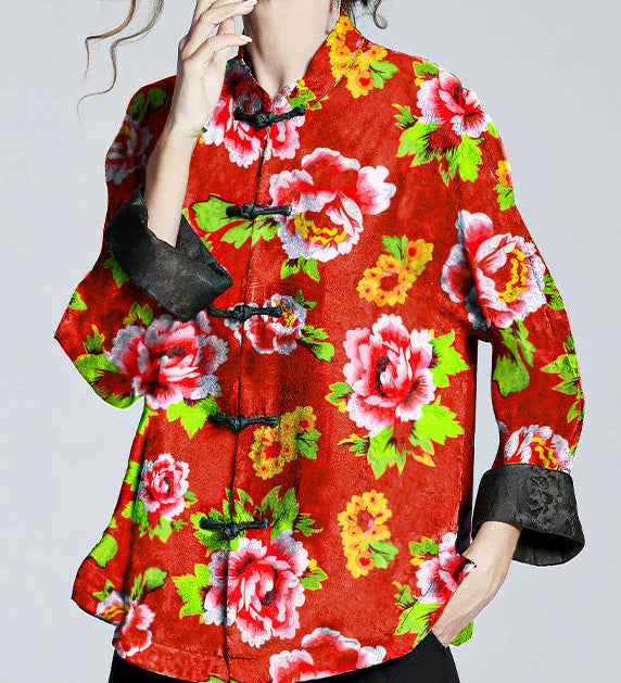Jocelyne - Manteau à col montant de style chinois