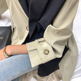 Aglaé | Gabardine oversize pour femme avec empiècement contrastant et manches retroussables
