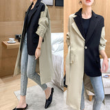 Aglaé | Gabardine oversize pour femme avec empiècement contrastant et manches retroussables