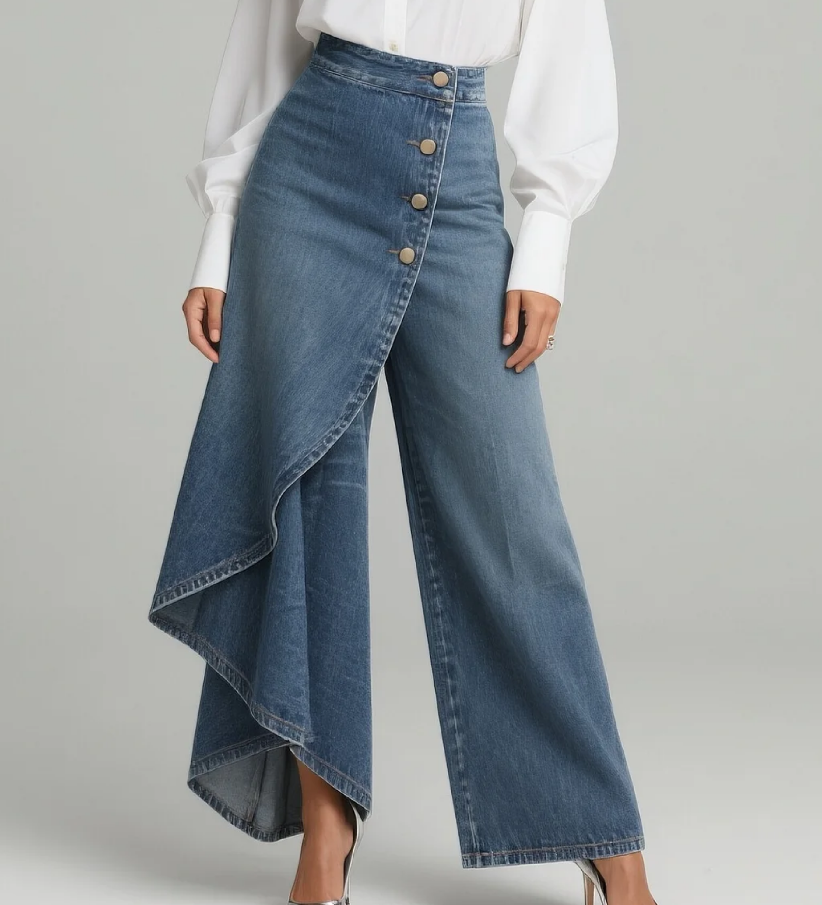 Maëlys | Pantalon en denim à nouer