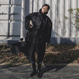Yannette | Manteau long matelassé pour femme, avec col montant et coutures surpiquées
