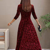 Sandrine | Robe d'Élégance en Velours pour les Fêtes