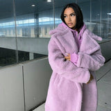 Sylviane - manteau long en peluche d'ours
