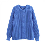 Éliette - Cardigan Tricot Bleu pour un Style Sans Effort