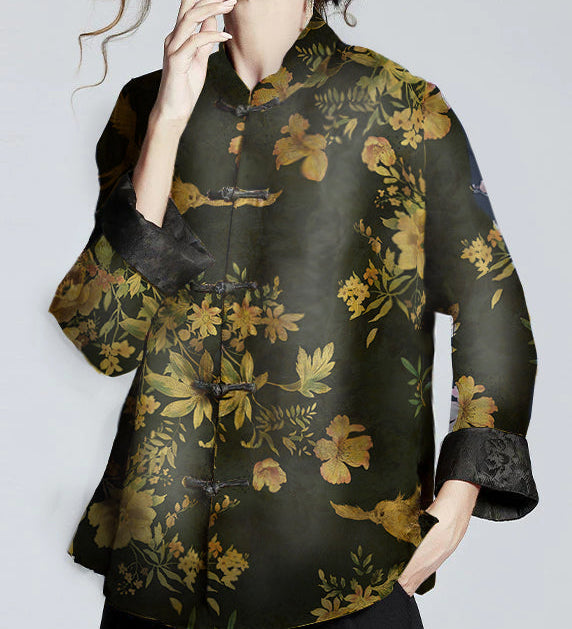 Jocelyne - Manteau à col montant de style chinois
