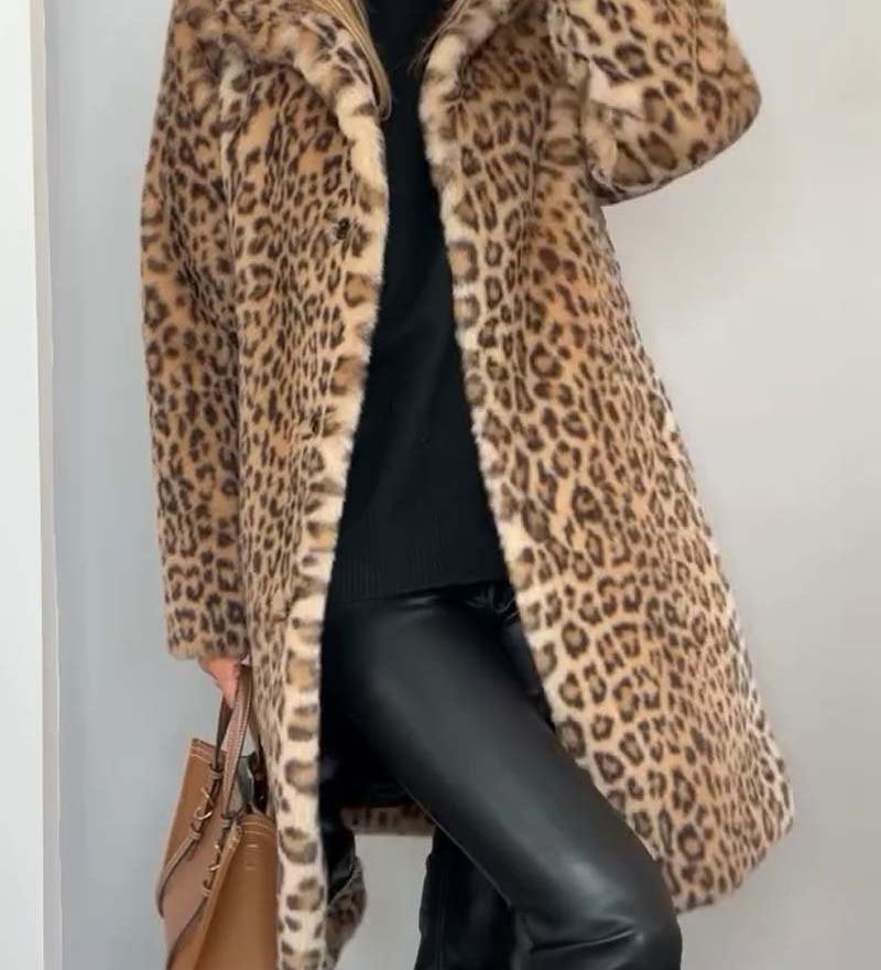 Leia - Manteau Long Léopard