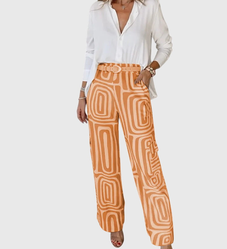 Emilia | Pantalons Élégants + Blouse & Ceinture Offertes