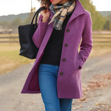 Jeannine - Manteau classique de longueur moyenne avec boutons