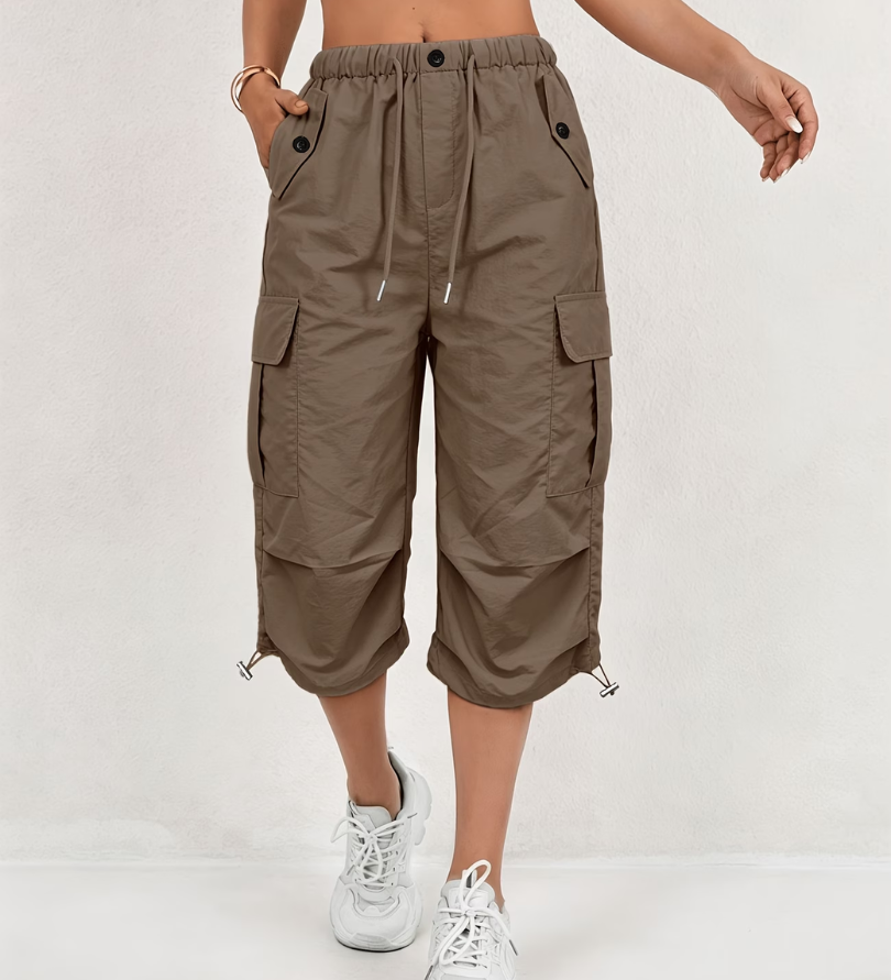 Sanne | Pantalon cargo trois-quarts confortable