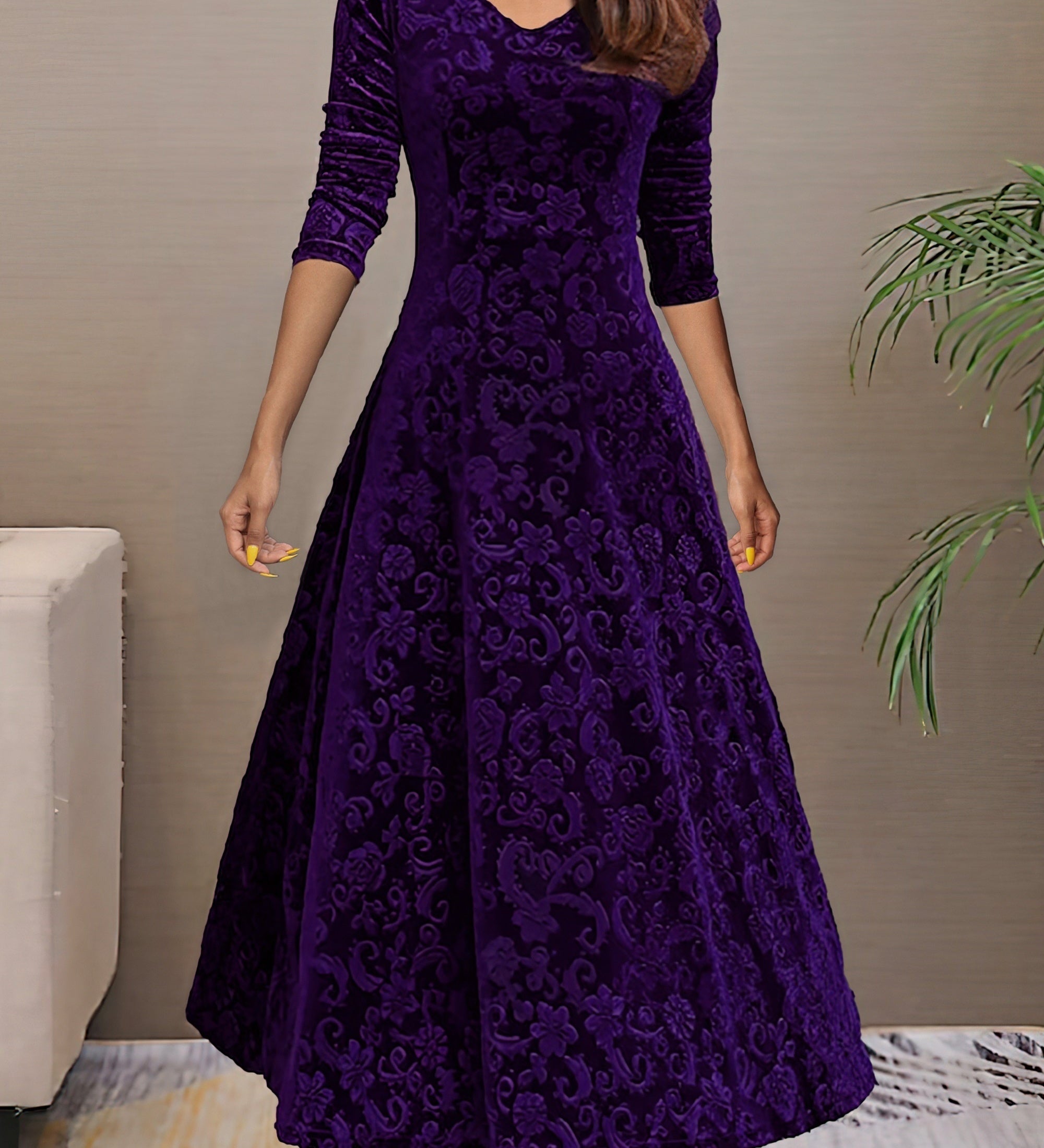 Sandrine | Robe d'Élégance en Velours pour les Fêtes