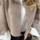 Rachilde - Manteau en laine à col rond et manches longues