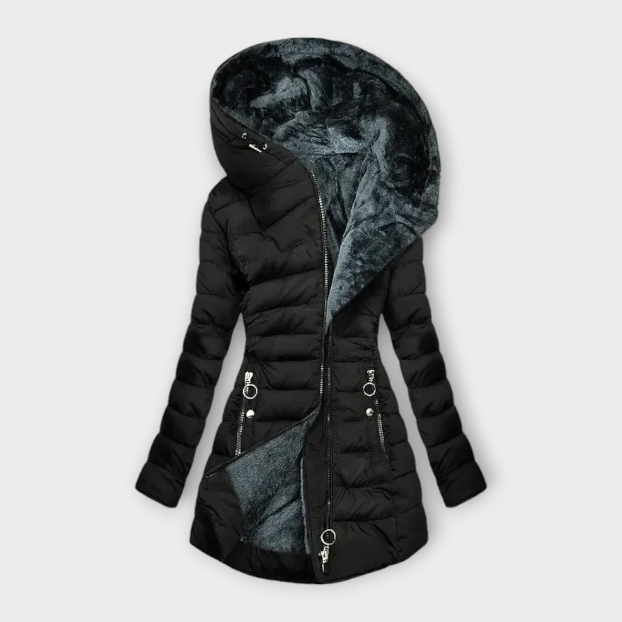 Naomie - Manteau douillet avec doublure en fourrure