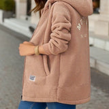 Ambroisine - Pull d'hiver avec capuche, manches longues et cordon, manteau thermique d'automne