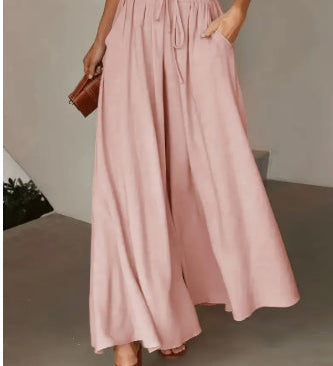 Pantalon large avec taille élastique