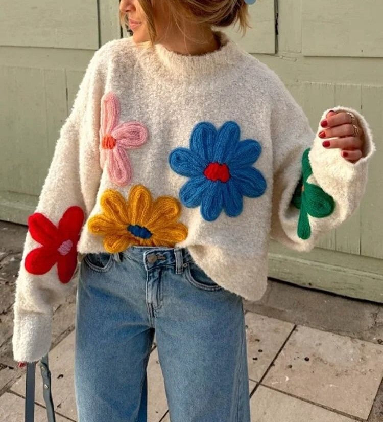 Loanne - Pull Floral Élégant