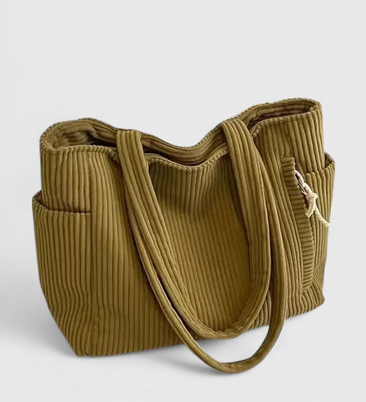 Léa | Sac fourre-tout en ribbed luxueux avec détails en cordon