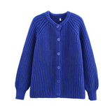 Éliette - Cardigan Tricot Bleu pour un Style Sans Effort