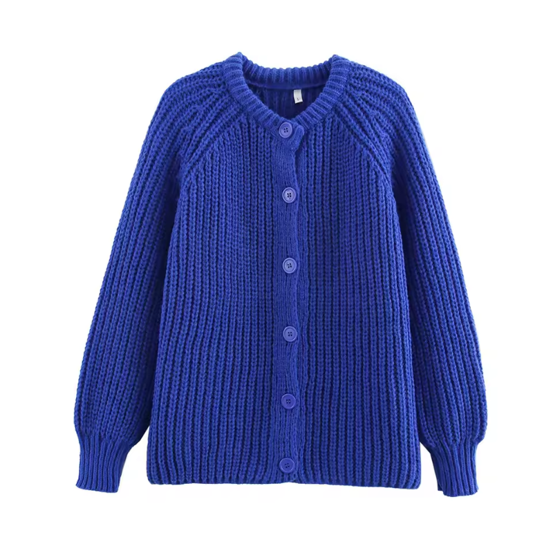 Éliette - Cardigan Tricot Bleu pour un Style Sans Effort