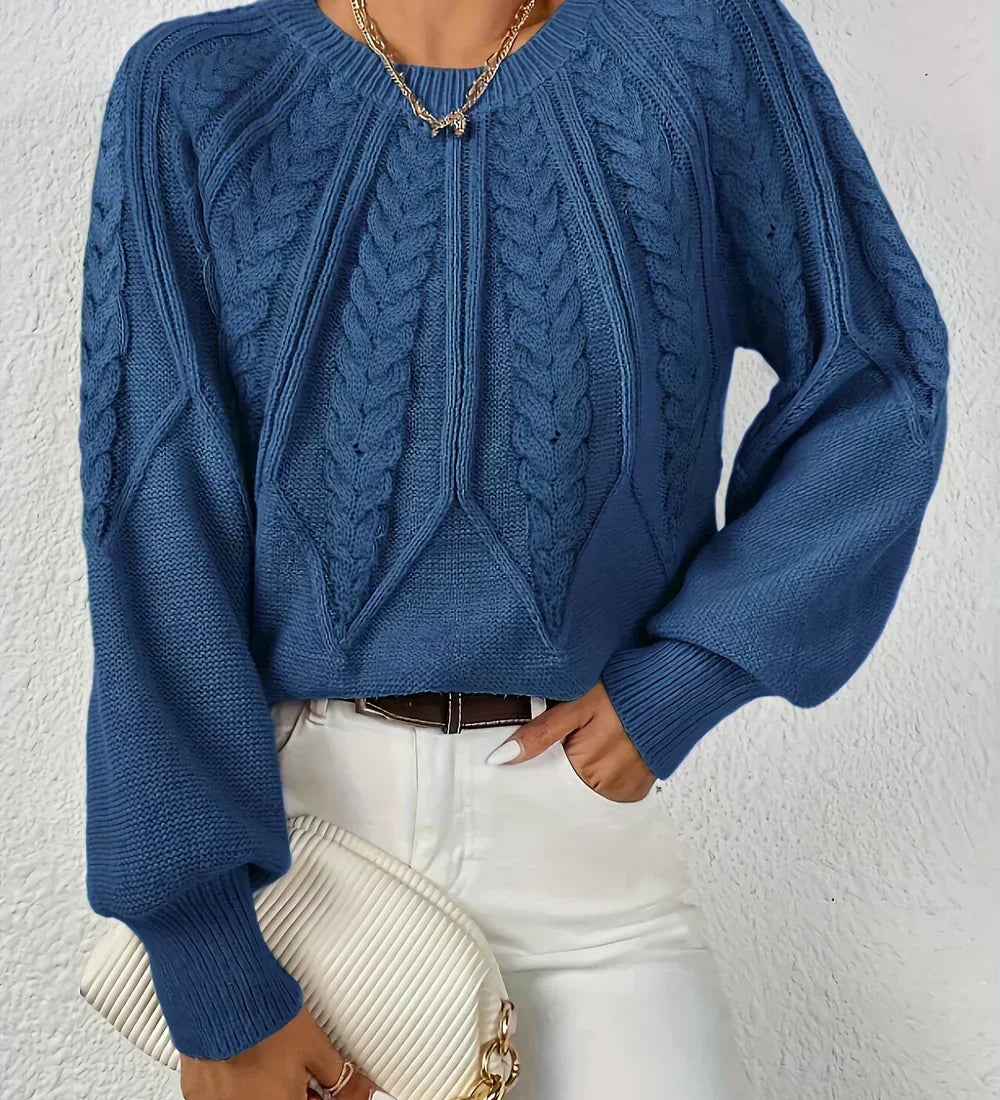 Delphique - Pull en Tricot à Câbles