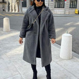 Sylviane - manteau long en peluche d'ours