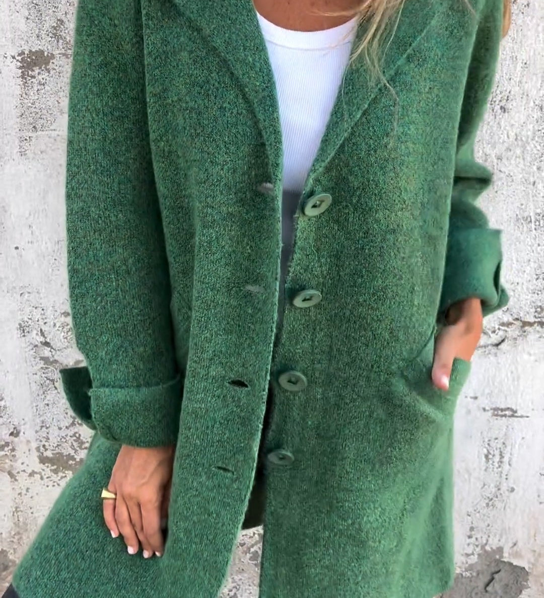Renée - Manteau long décontracté avec revers