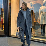 Sylviane - manteau long en peluche d'ours
