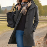 Jeannine - Manteau classique de longueur moyenne avec boutons
