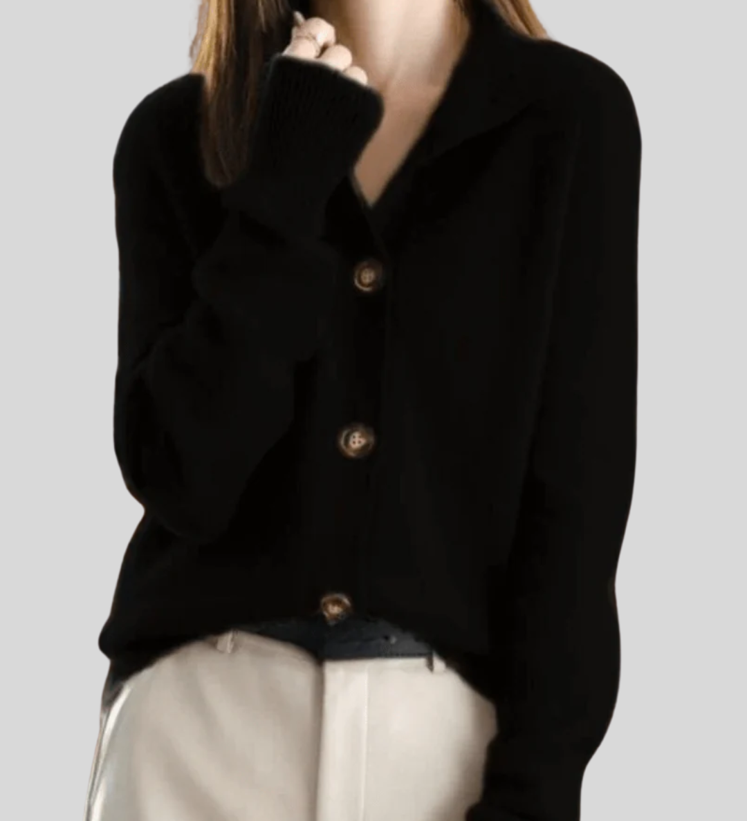 Stéphanie | Cardigan en Cachemire Style Rétro