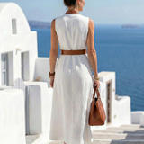 Myra - Robe Midi à Détails Contrastés