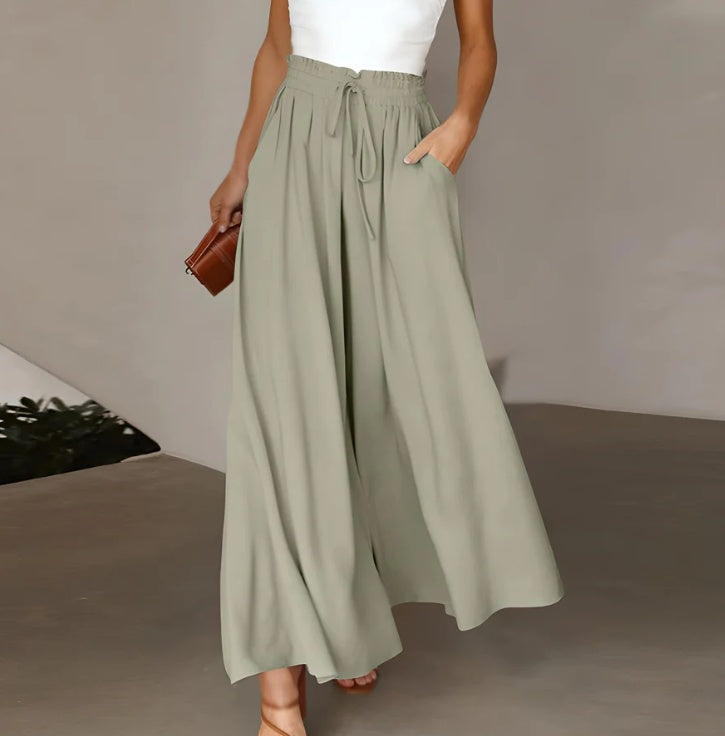 Pantalon large avec taille élastique