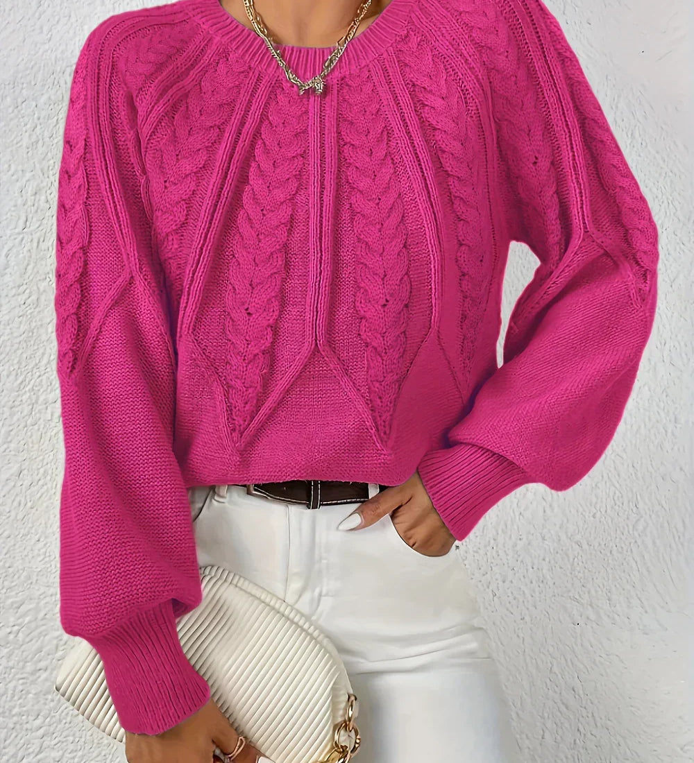 Delphique - Pull en Tricot à Câbles