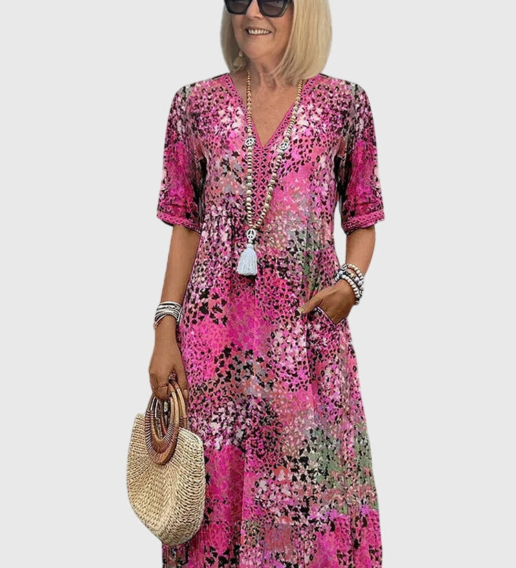 Bella | Robe Midi Florale Élégante