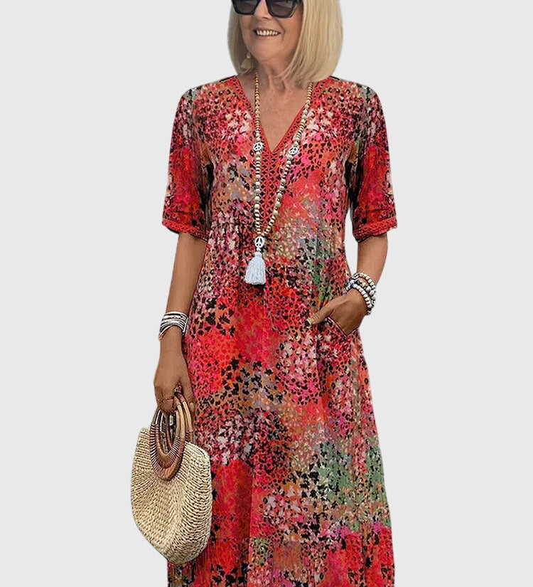 Bella | Robe Midi Florale Élégante