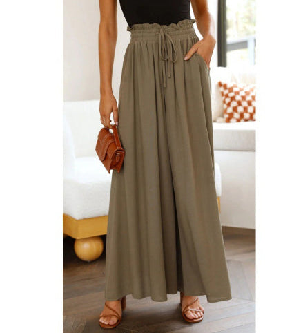 Pantalon large avec taille élastique