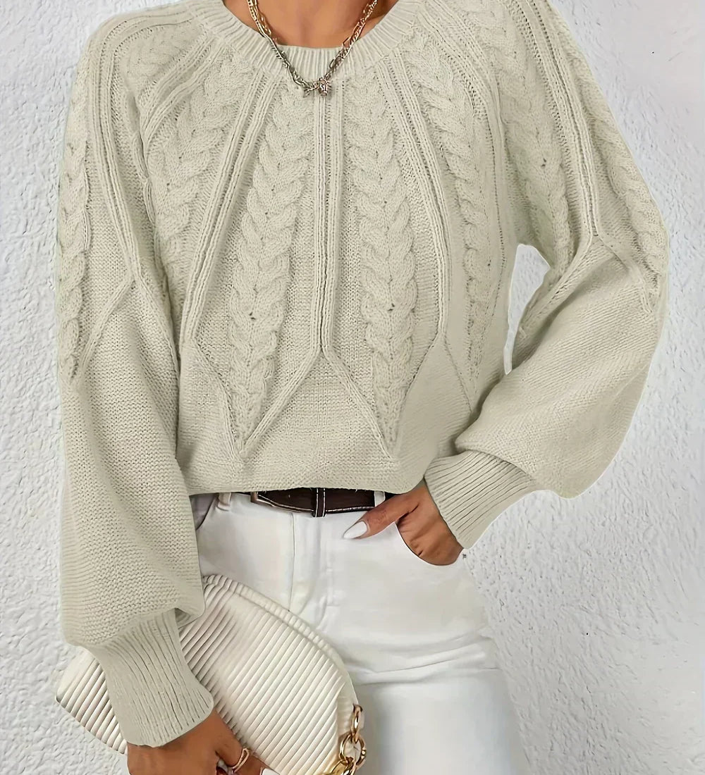 Delphique - Pull en Tricot à Câbles