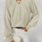 Delphique - Pull en Tricot à Câbles