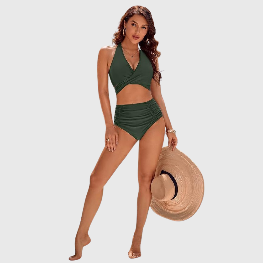 Pascale | Ensemble de Bikini Élégant Taille Haute