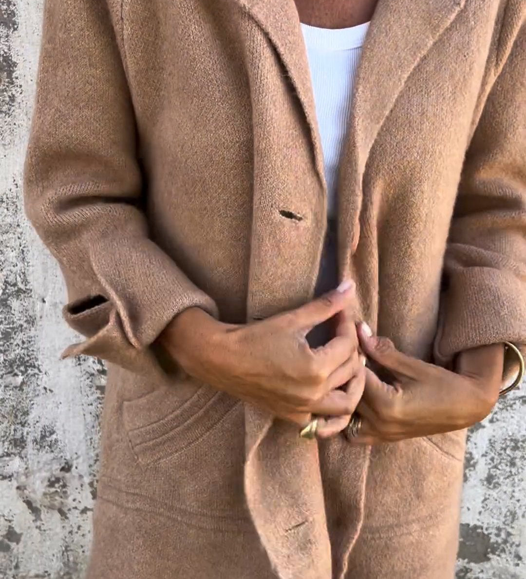Renée - Manteau long décontracté avec revers