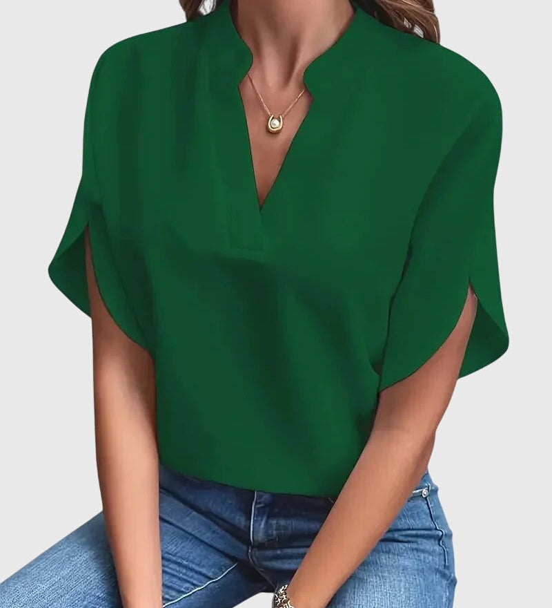 Isabelle | Chemise V Neck Douce et Élégante