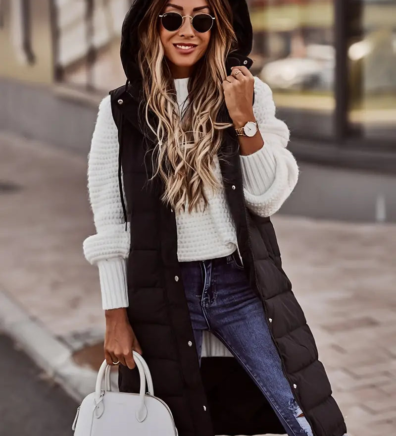 Dorine - Manteau avec capuche et boutons à l'avant