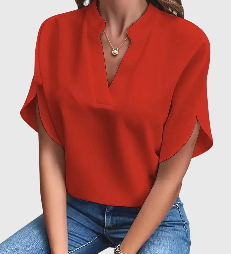 Isabelle | Chemise V Neck Douce et Élégante