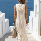 Marune - Maxi Robe à Capuche avec Boutons