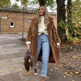 Sylviane - manteau long en peluche d'ours
